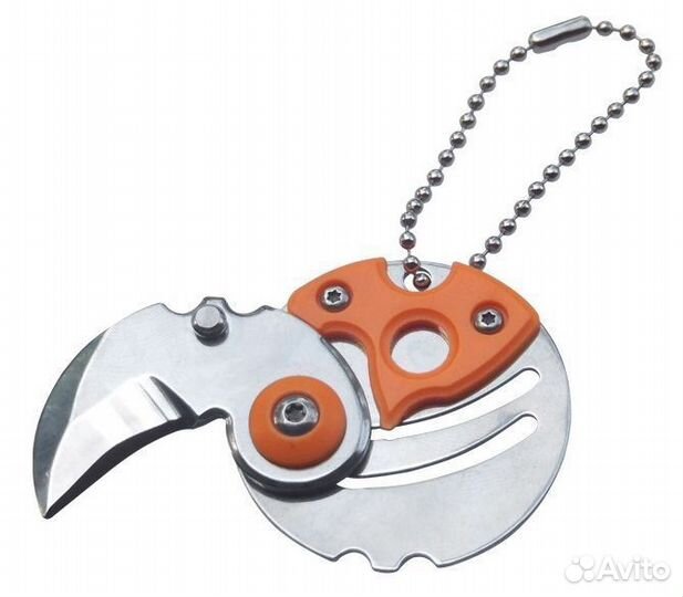 Нож брелок монета
