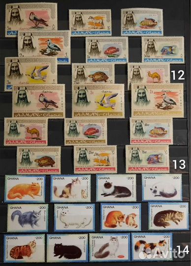 Коллекция марок фауна 60-90х 8 (чистые)