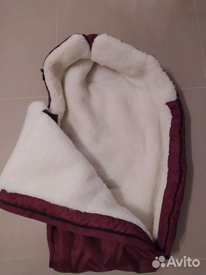 Зимний конверт в коляску на овчине