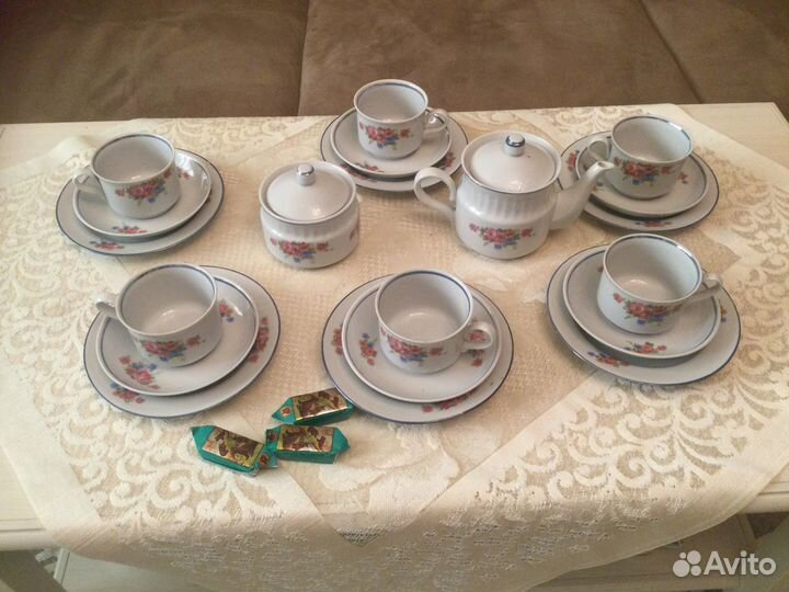 Сервиз чайный фарфор СССР новый