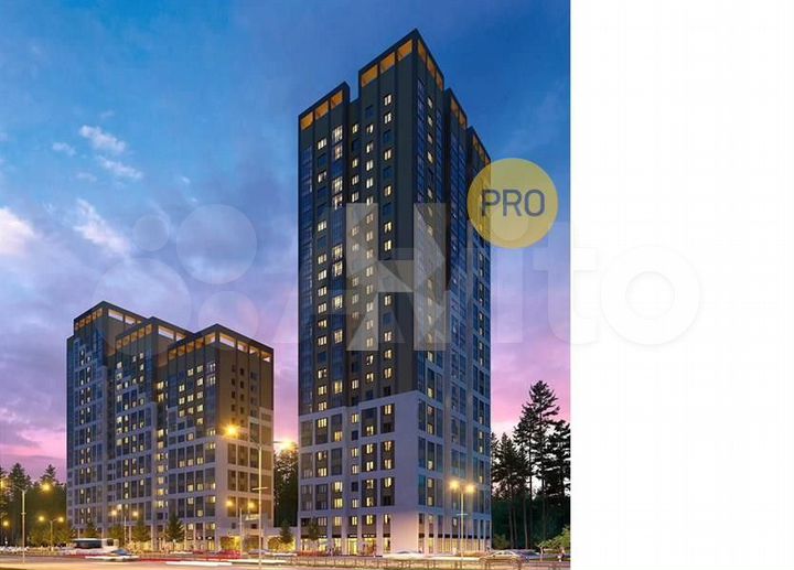 2-к. квартира, 67,1 м², 2/25 эт.