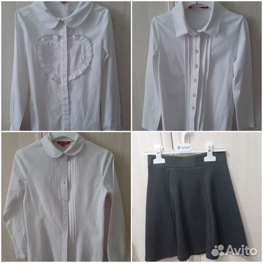 Блузки, юбка, колготки для школы пакетом