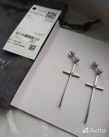 Серебряные серьги новые
