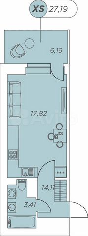 Квартира-студия, 27,2 м², 10/12 эт.
