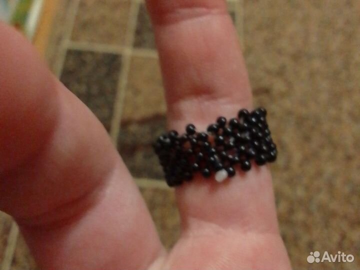 Кольцо из бисера бисер чешский