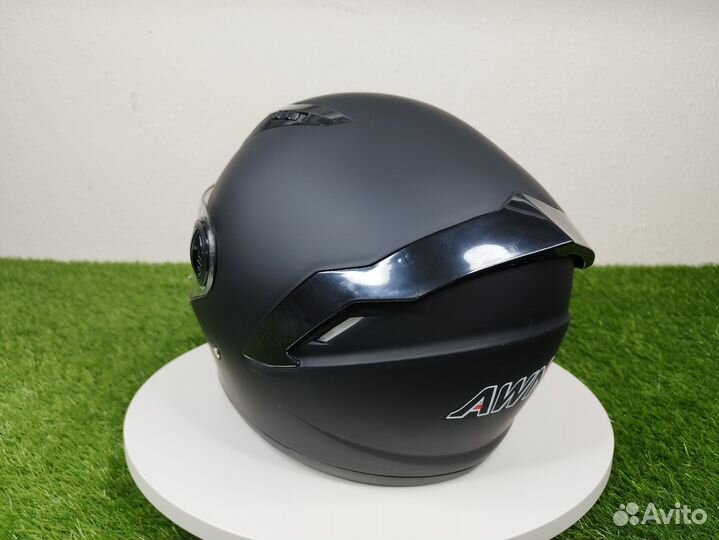 Мотошлем с двойным визором. Черный матовый