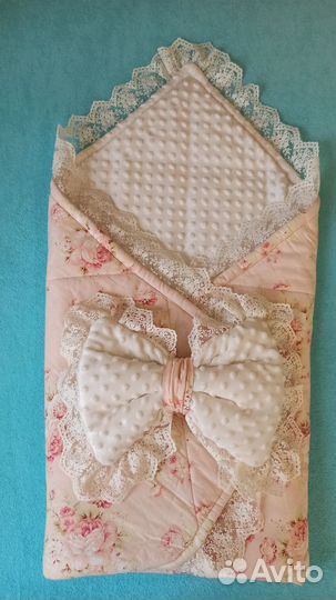 Одеяло-конверт с бантом на выписку из роддома