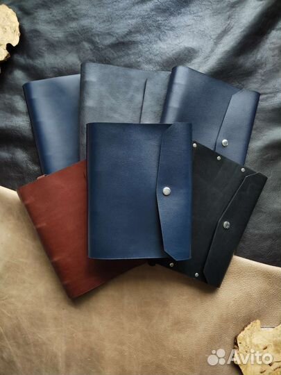 Блокнот-ежедневник на кольцах из натуральной кожи