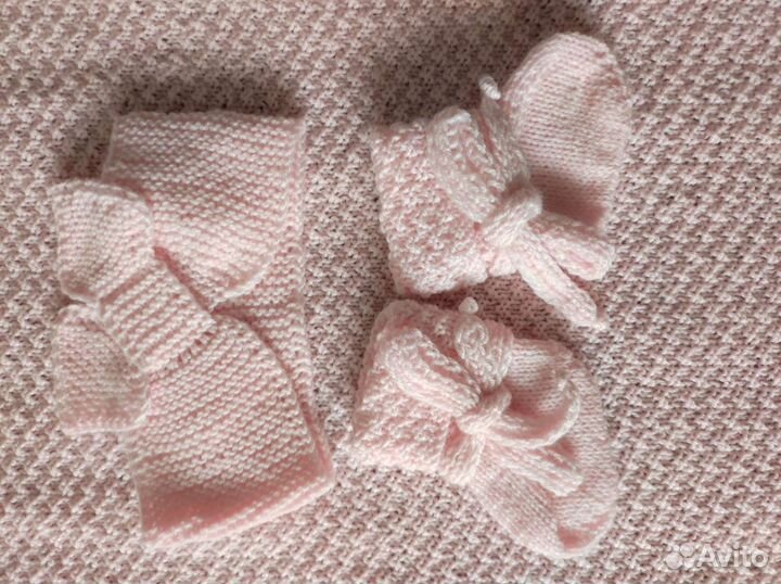 Плед детский вязаный комплект ручная работа