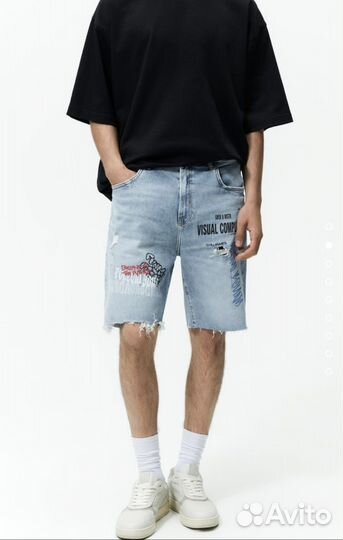 Шорты zara новые мужские джинсовые