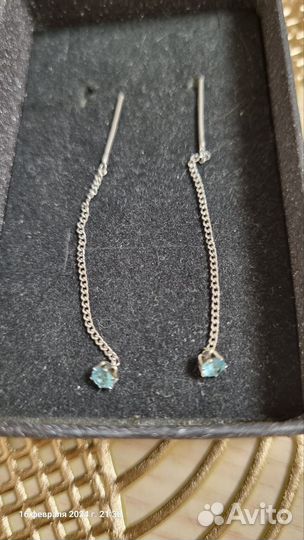 Серебряные серьги.Протяжки