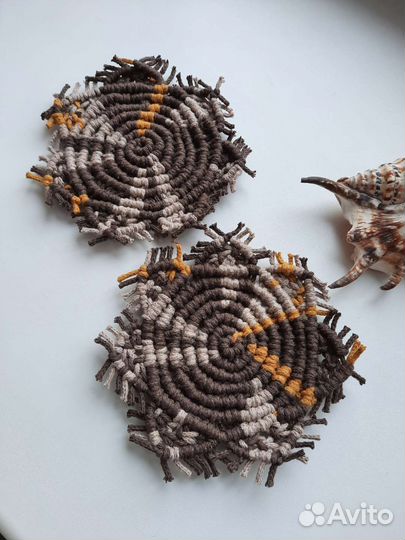 Салфетки подставки макраме 2шт