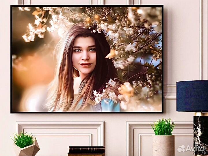 Портрет по фото на холсте