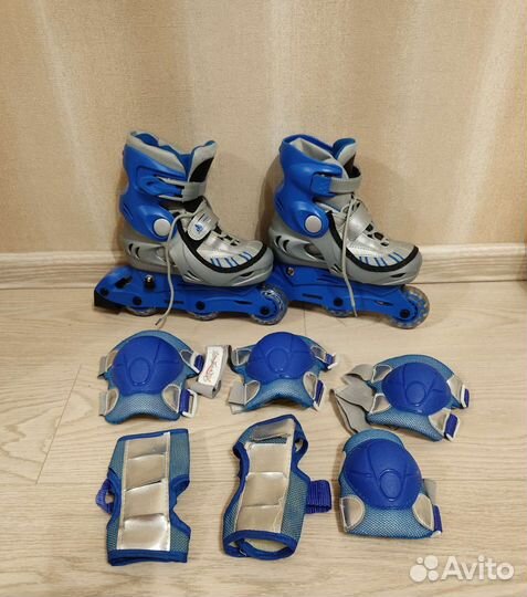 Роликовые коньки р-р 30-33 fantasy с защитой