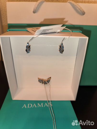 Серьги с сапфирами и бриллиантами