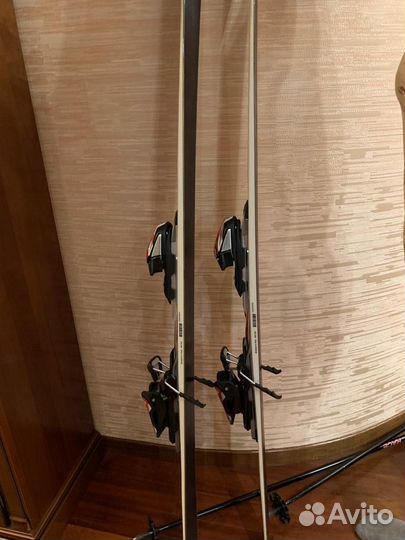 Горные лыжи с копелениями, ботинки, палки, чехлы