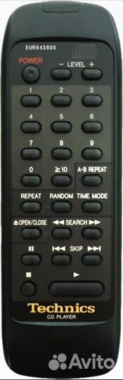 Пульт заменяющий Technics EUR643900 для CD-плеера