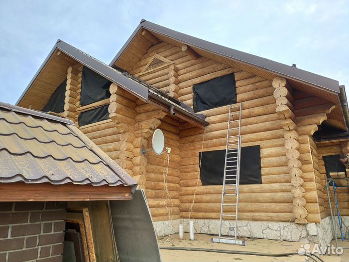 Пескоструйная обработка шлифовка домов, срубов