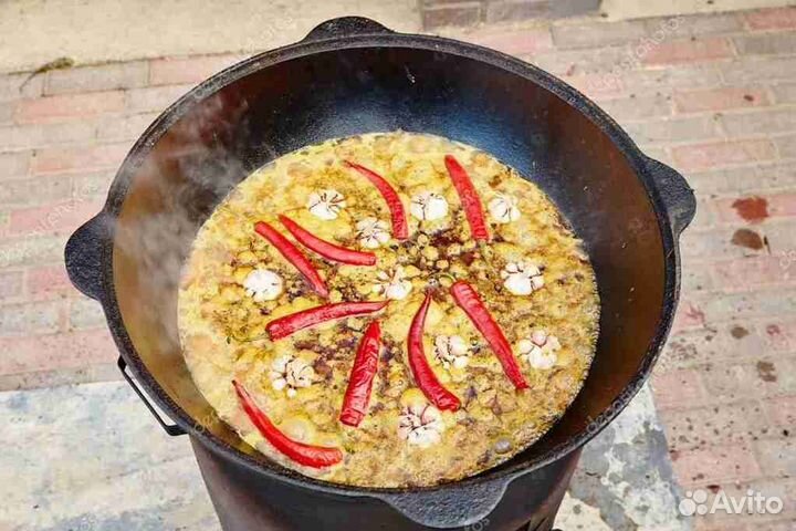 Казан чугунный наманган 12л + шумовка сталь