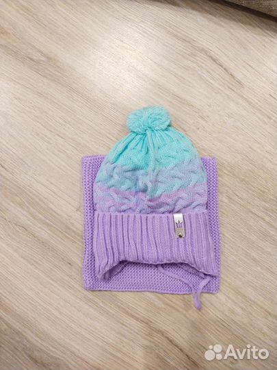 Комплект шапка и снуд демисезонный детский