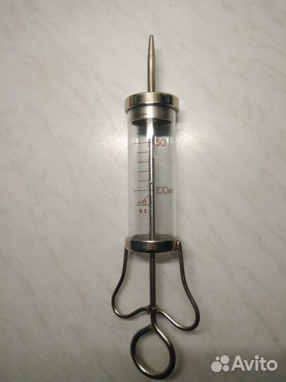 Шприц Жане стеклянный для промывания 100мл с поршн