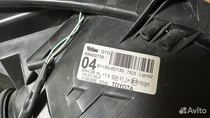 Фара toyota yaris