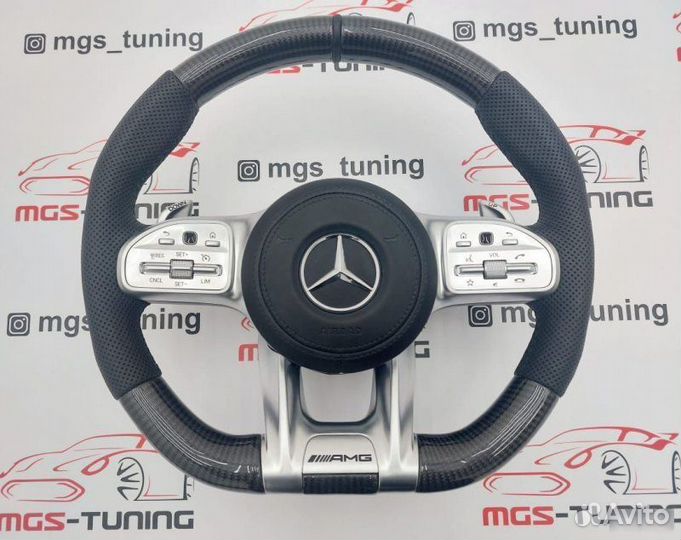 Руль GLS 63 AMG Карбон + Кожа на Mercedes GLS X167