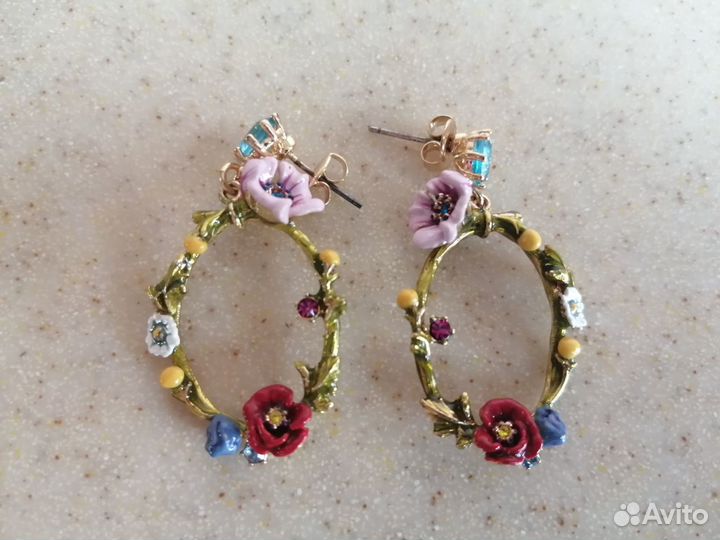 Серьги цветы