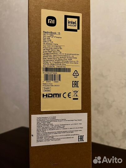 Ноутбук Xiaomi RedmiBook 15, 512 гб, Core i7 Новый