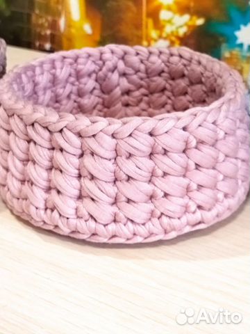 Корзинка из трикотажной пряжи