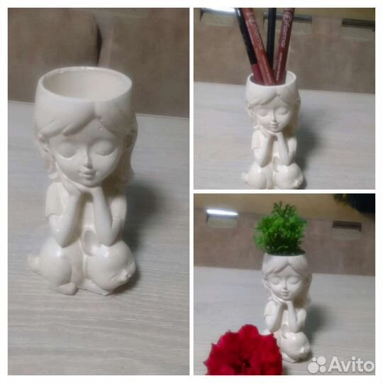 Гипсовые фигуры, органайзер, подсвечники