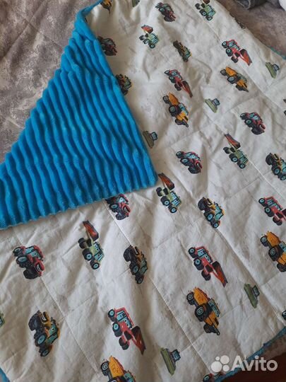 Легкий плед в кроватку, коляску 2 шт