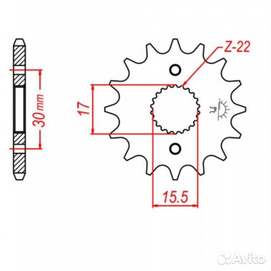 Звезда передняя M-CAX 2422414 14 Зуб (JTF1256 14)