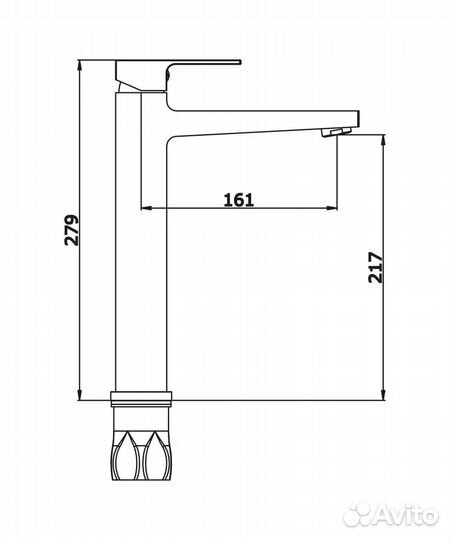 Смеситель для раковины-чаши Vieir V393512-G графит