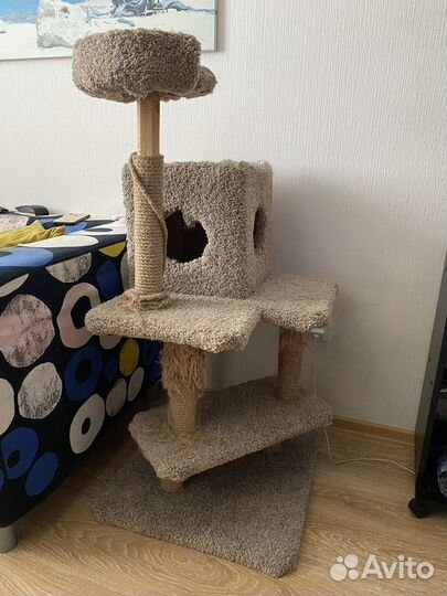 Когтеточка с домиком для кошки