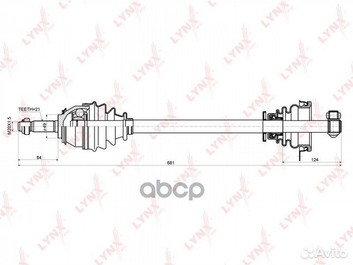 Привод в сборе перед лев CD6305 lynxauto