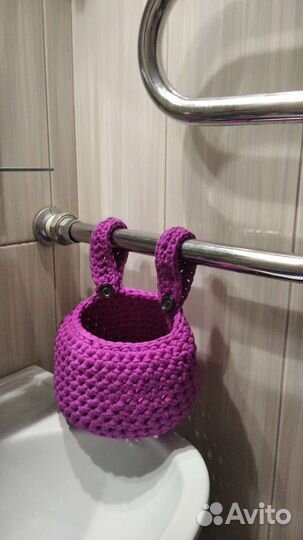 Корзинка из трикотажной пряжи
