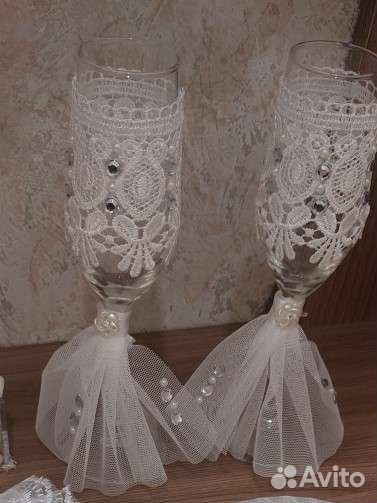 Свадебные бокалы ручной работы