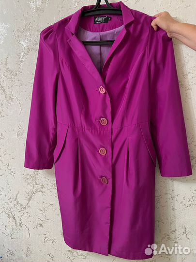Плащ осенний женский 46 фуксия