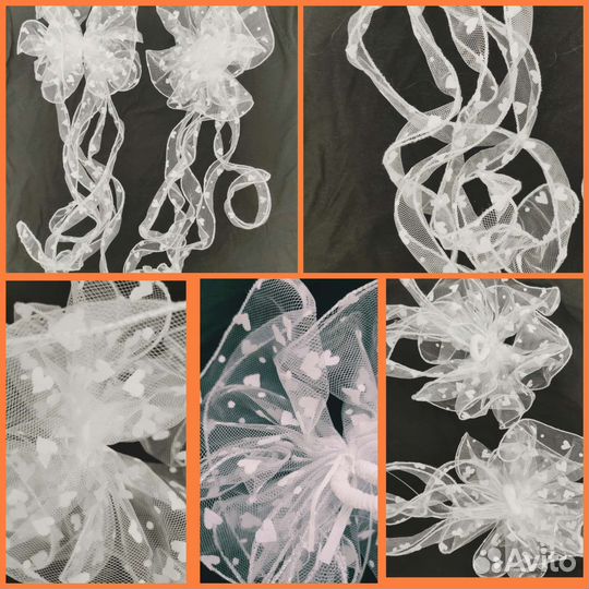 Банты для волос белые