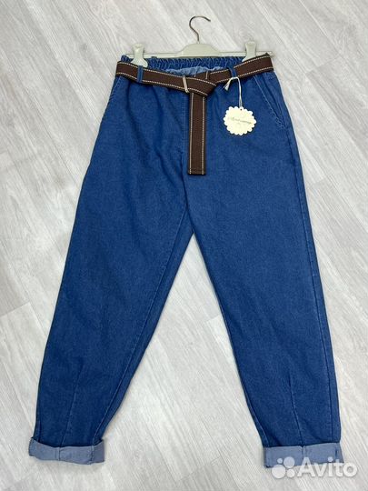 Брюки бананы тонкая джинса Италия