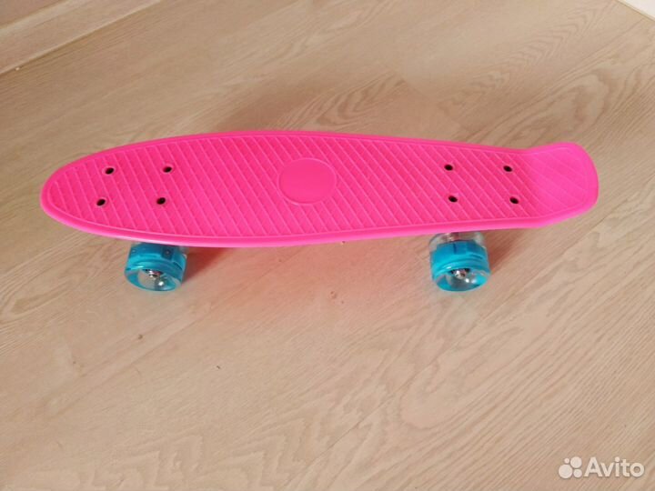 Пласт борд Penny Board пластиковый розовый скейт