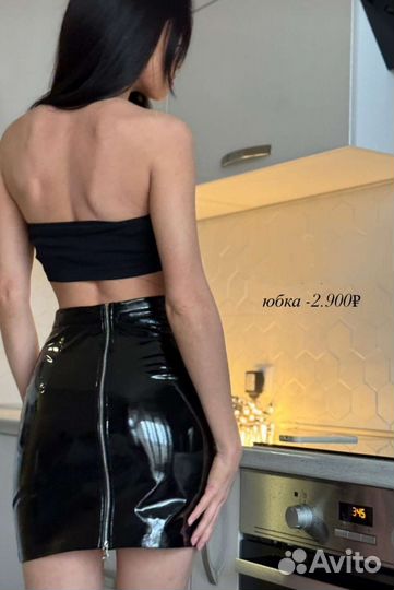 Лаковая кожаная юбка от бренда Fpeople