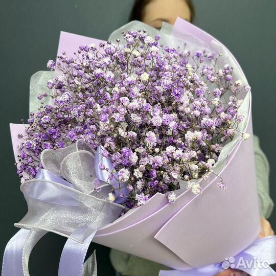 Букет из фиолетовой гипсофилы