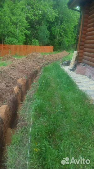 Земляные работы миниэкскаватор копка траншей