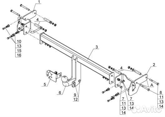 Фаркоп chevrolet spark (2011) (AvtoS CV 10)