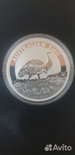 Серебряная монета Страус Эму