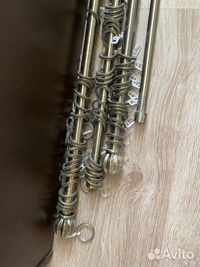 Карниз двухрядный 160-300 см металл цвет латунь