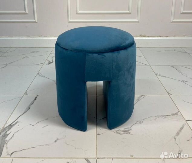 Пуф круглый Вокер, синий