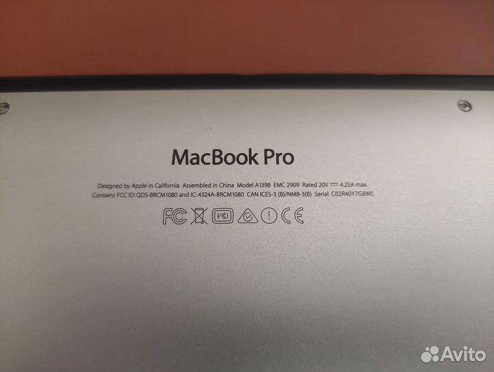 MacBook Pro 15 (2015), 512 ГБ, Core i7, 2.2 ГГц, RAM 16 ГБ, Intel Iris Pro Graphics 5200